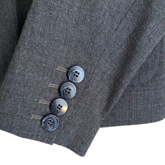 Talbots Blazer Women 6P Petite Gray Wool Jacket Boxy Minimalist Corpcore Office - Picture 7 of 11